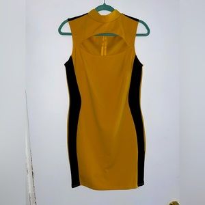 Mustard and Black Dress